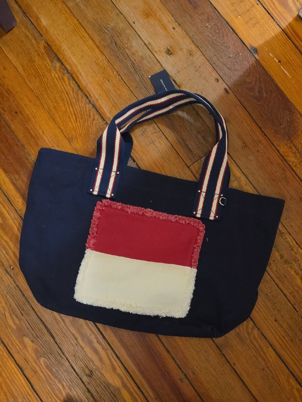 Tommy Hilfiger Navy Tote with Red and Cream Front Pocket